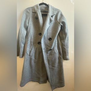 Fleece Trench Coat - Gray